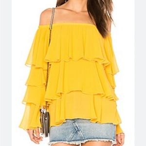 COPY - Show me your Mumu chi chi yellow off shoulder top S